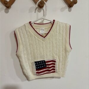 Americana Cream Knit Sweater Vest 18m